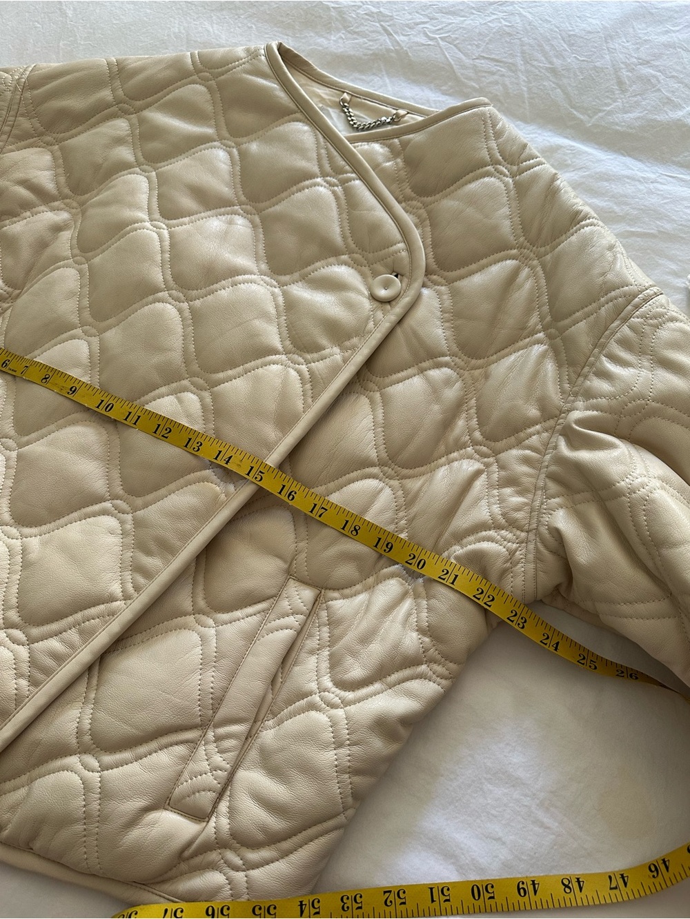 A.L.C. Quilted Cream Bomber Jacket, size XL - Picture 13 of 17